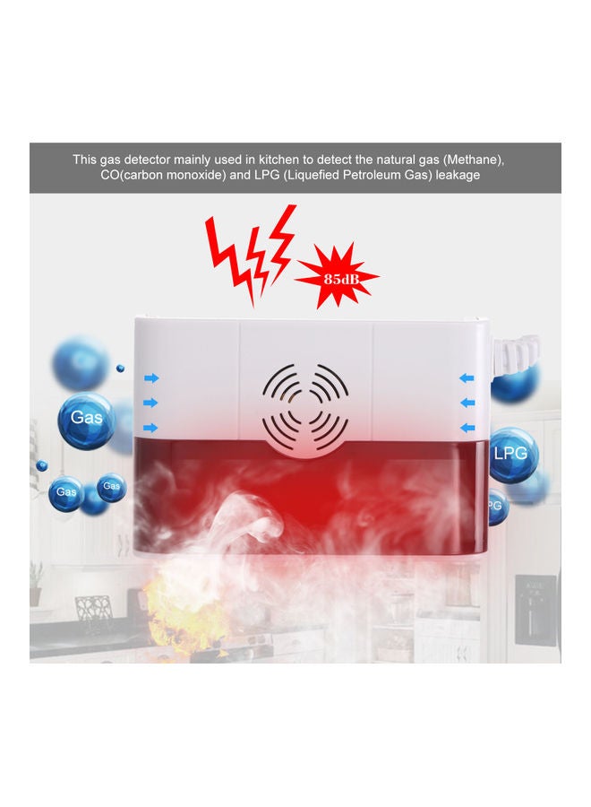 Wireless Gas Sensor And Alarm System White/Brown  - Image 4