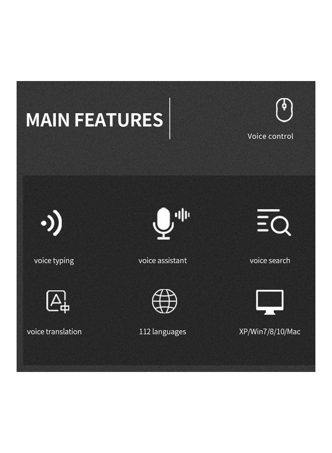 AI Intelligent Voice Wireless Mouse Black/Grey - Image 4
