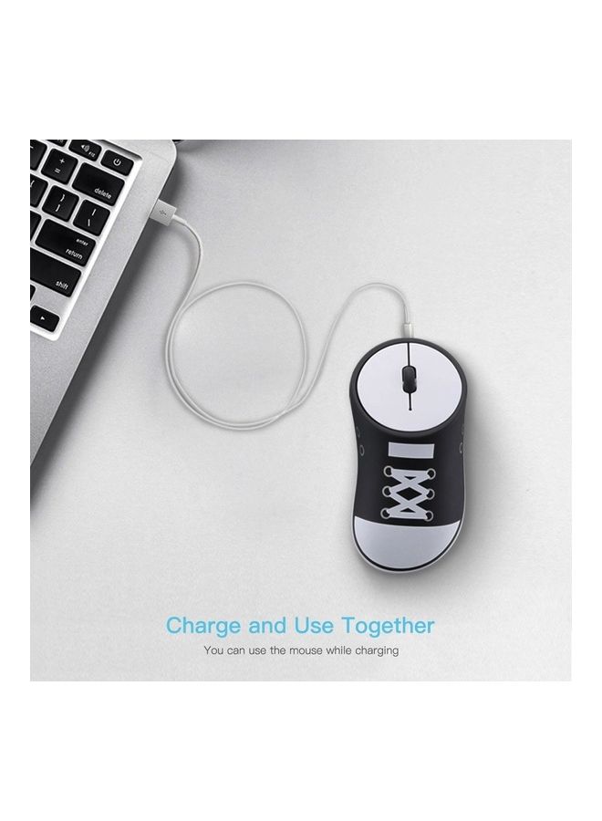 Wireless Rechargeable Sneaker Mouse Black/White  - Image 4