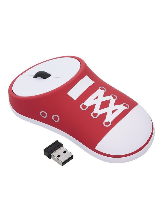 Wireless Rechargeable Sneaker Mouse Red/White 