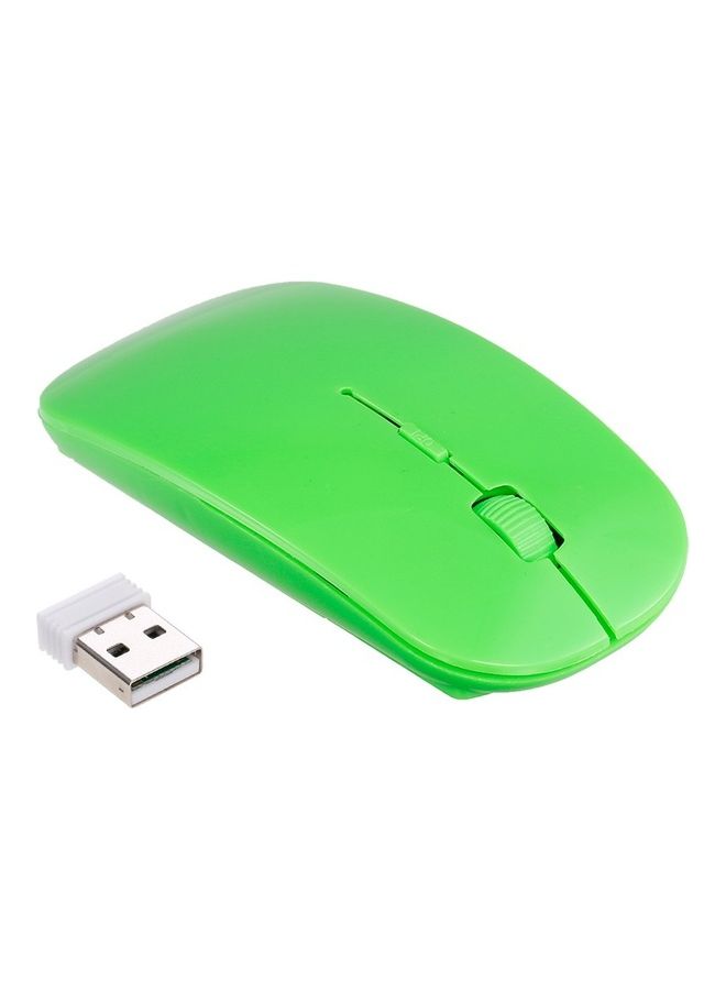 Portable Wireless Optical Mouse Green - Image 2