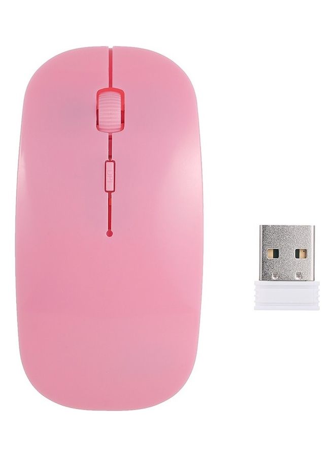 Portable Wireless Optical Mouse Pink - Image 1