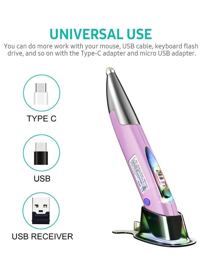 2.4GHz Optical Pen Mouse Purple - Image 2