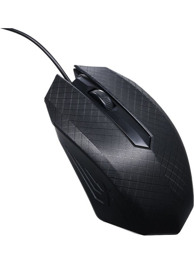 3-Button USB Optical Wired Mouse Black - Image 2