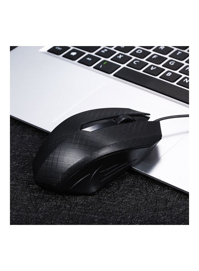 3-Button USB Optical Wired Mouse Black - Image 3
