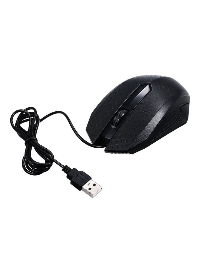 3-Button USB Optical Wired Mouse Black - Image 4