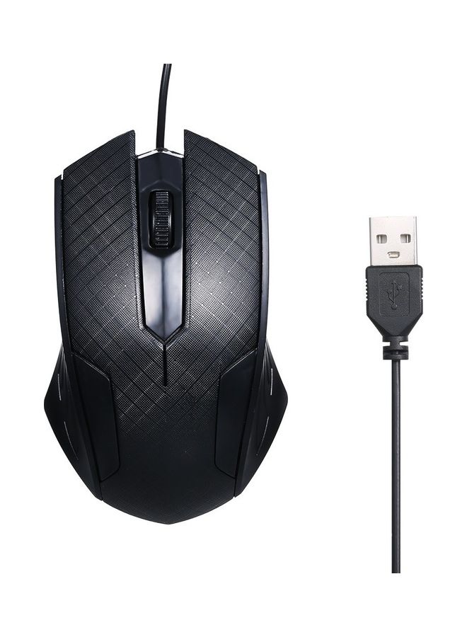ماوس ضوئي سلكي بعدد 3 أزرار ومنفذ USB أسود - Image 1
