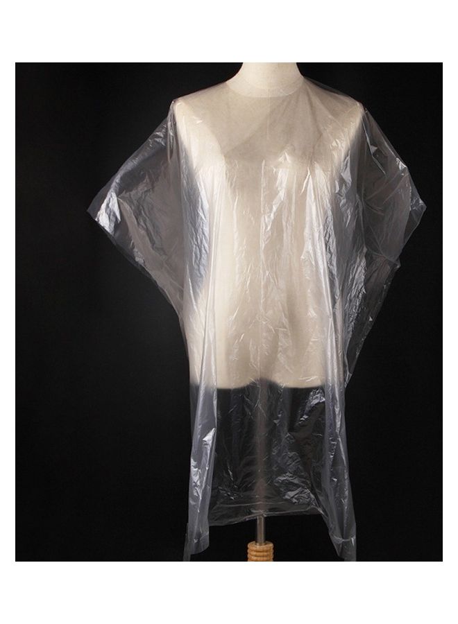 50-Piece Disposable Waterproof Hair Salon Cape Clear 130x92cm - Image 1