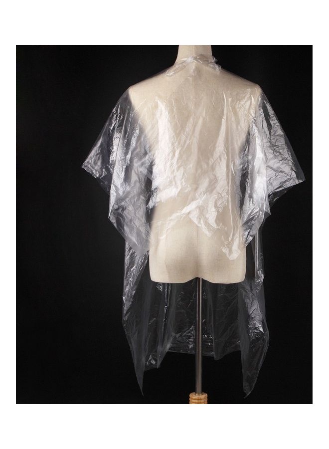 50-Piece Disposable Waterproof Hair Salon Cape Clear 130x92cm - Image 2