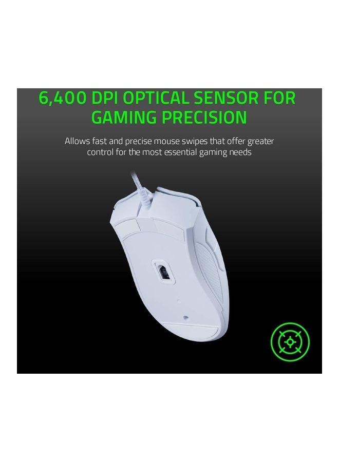 DeathAdder Essential Gaming Mouse with 6,400 DPI Optical Sensor - Mercury White - v1626877296/N49341089A_4