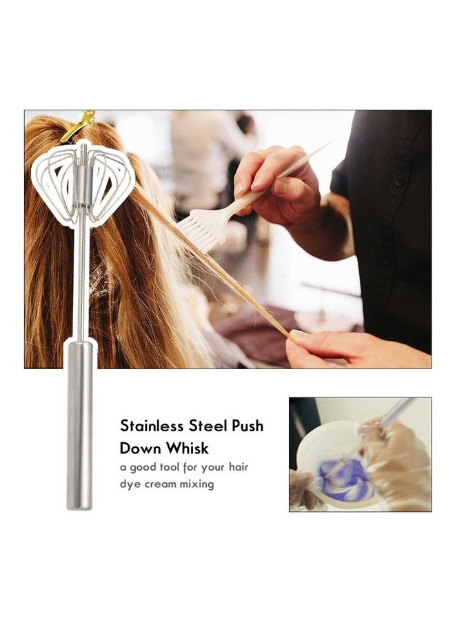 خفاقة للكريمة من الستانلس ستيل بتصميم متداخل الأجزاء تعمل عند الضغط إلى الأسفل فضي 26x7سم - Image 2