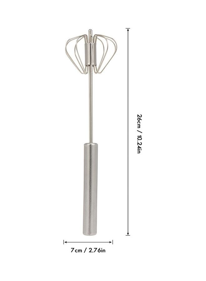 خفاقة للكريمة من الستانلس ستيل بتصميم متداخل الأجزاء تعمل عند الضغط إلى الأسفل فضي 26x7سم - Image 4