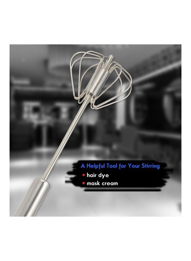 خفاقة للكريمة من الستانلس ستيل بتصميم متداخل الأجزاء تعمل عند الضغط إلى الأسفل فضي 26x7سم - Image 5