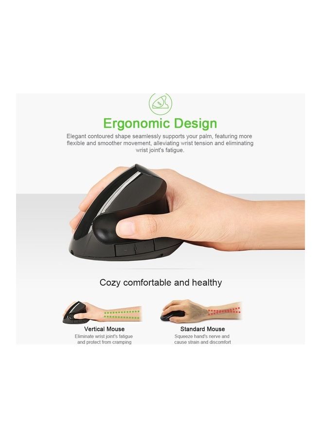 Wired Optical Vertical Mouse Black - Image 3