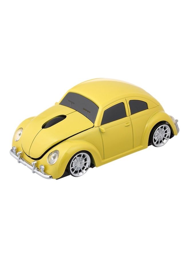 فأرة كمبيوتر لاسلكية 2.4G بمنفذ USB بتصميم على شكل سيارة أصفر - Image 1