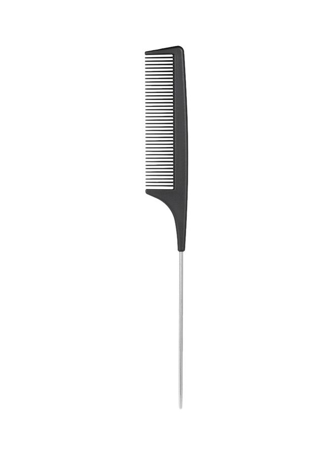 Salon Plastic Hair Cutting Comb Black/Silver 23x3cm - Image 4
