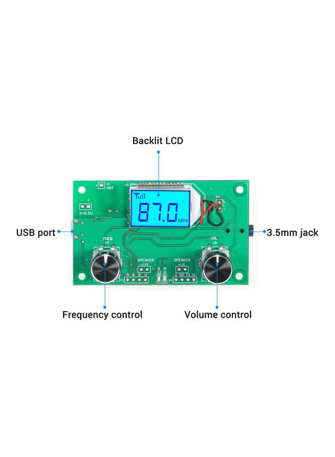 Generic - Digital FM Radio Wireless Receiver Module LL2120702372-A Green - Image 1