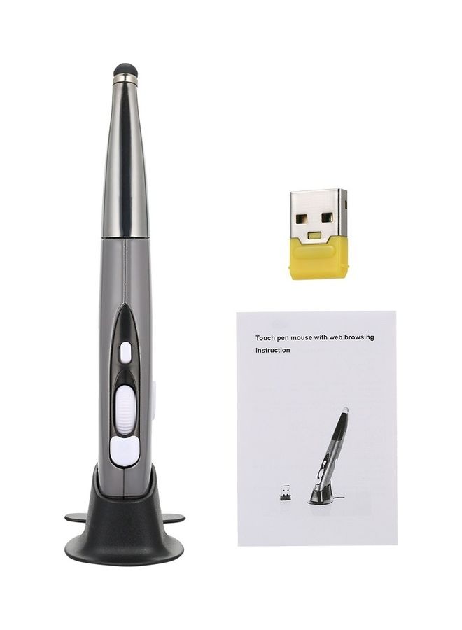 Wireless 3 Level Adjustable Optical Touch Pen Mouse Grey - Image 4