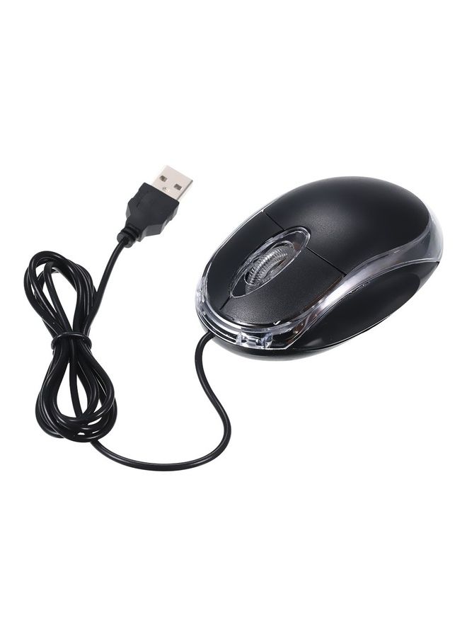Wired Optical Mini Portable Mobile Mouse Black - Image 1