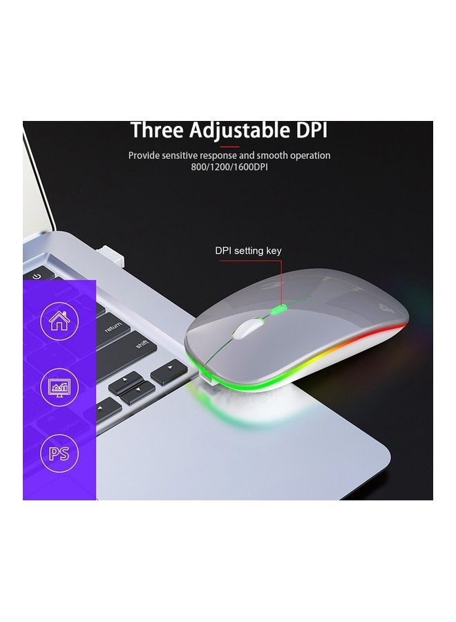 Ultra Thin Wireless Rechargeable Mouse Silver - Image 2