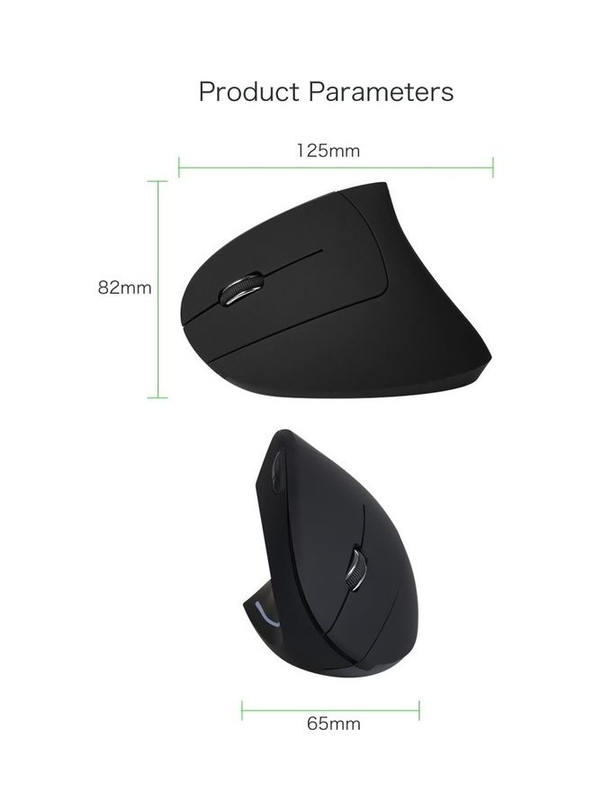 2.4G Wireless Vertical Mouse Black - Image 4