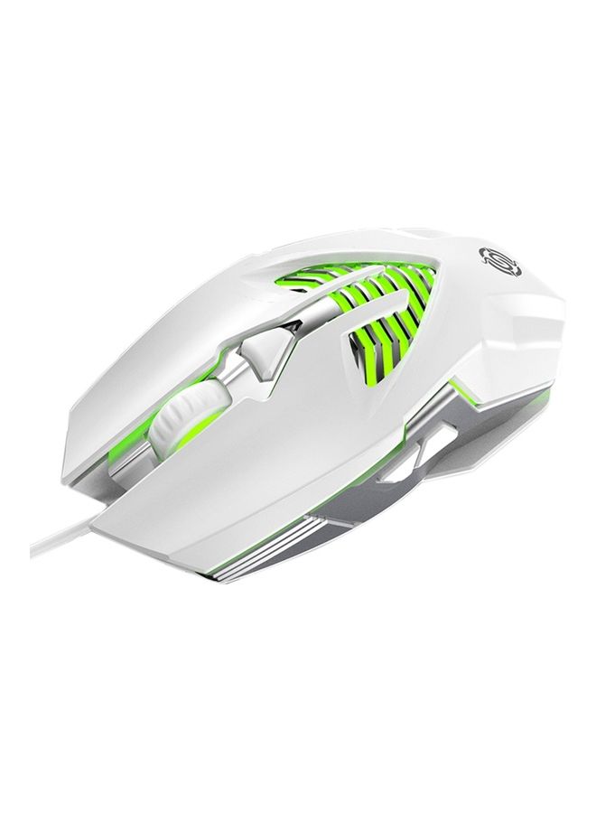 USB Charging Port Design Ergonomic Optical Mouse White - Image 1