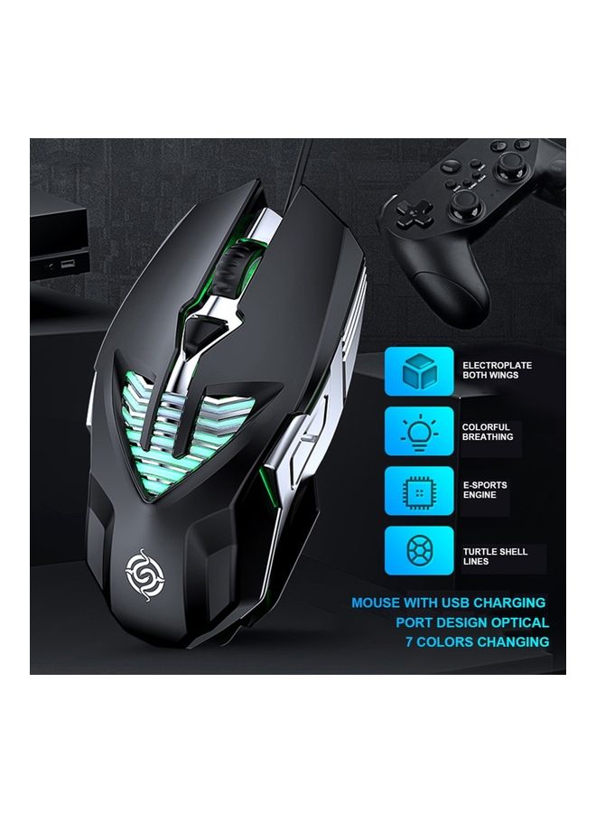 USB Charging Optical Mouse Black - Image 3