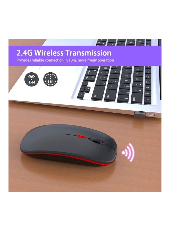 Ultra Thin Wireless Rechargeable Mouse Black - Image 2