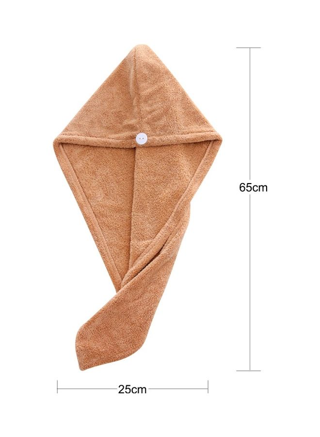 Generic Hair Drying Quick-dry Towel Khaki 65 x 25cm - Image 2