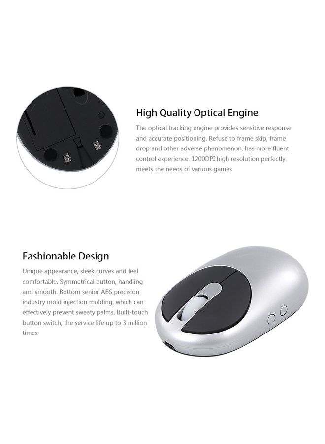 2.4G Wireless Rechargeable Optical Mouse Black - Image 4