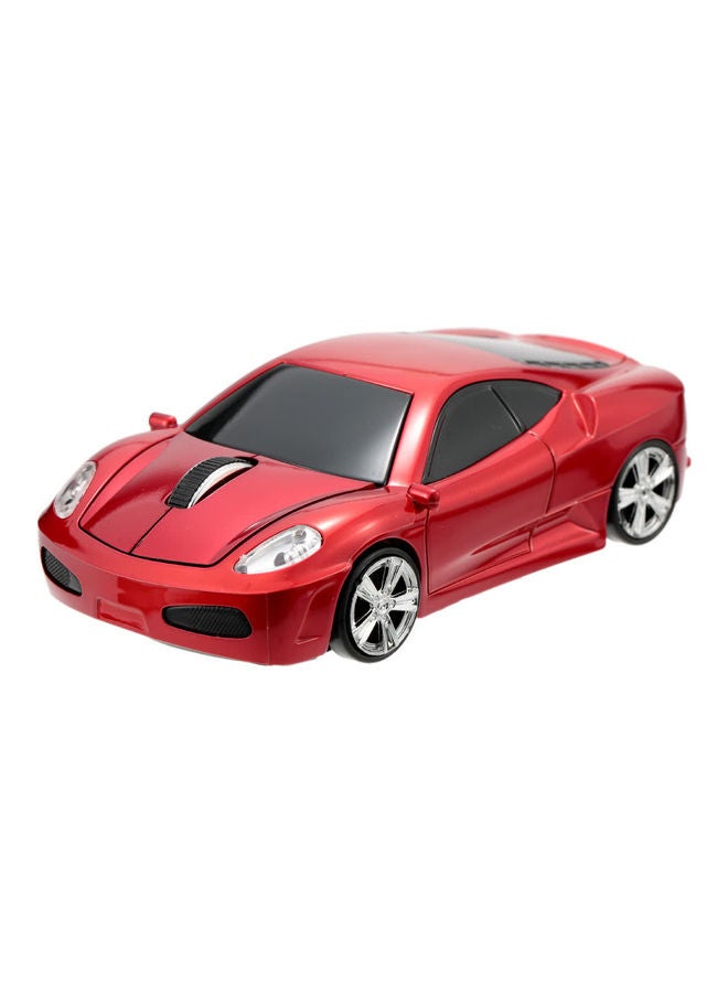 Wireless Racing Car Shaped Optical USB Mouse Red/Black - Image 1