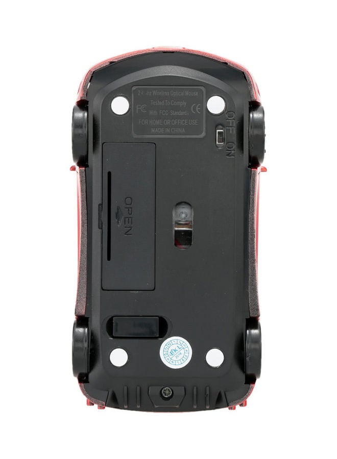 Wireless Racing Car Shaped Optical USB Mouse Red/Black - Image 3