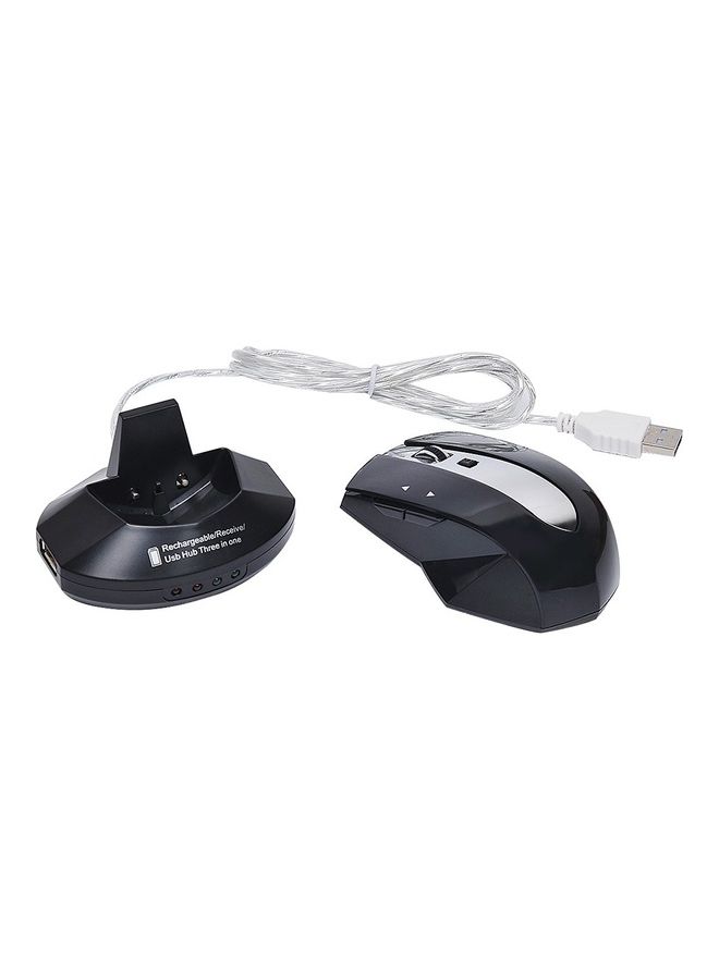 2.4G Wireless Rechargeable Optical Mouse Black - Image 1