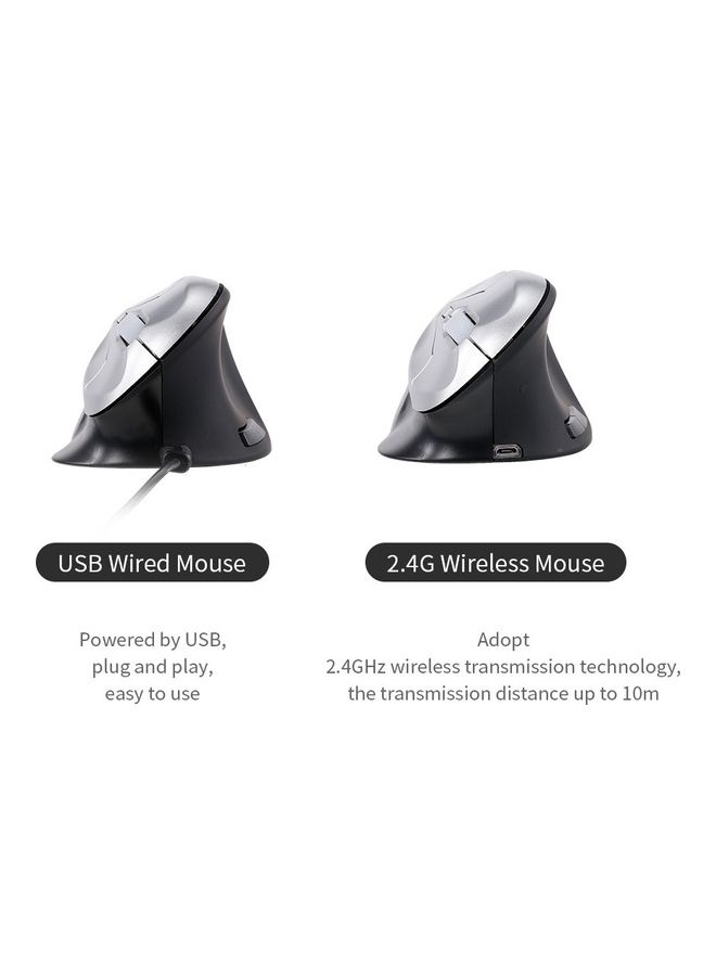 ماوس ضوئي لاسلكي 6D . أسود/فضي . - Image 5