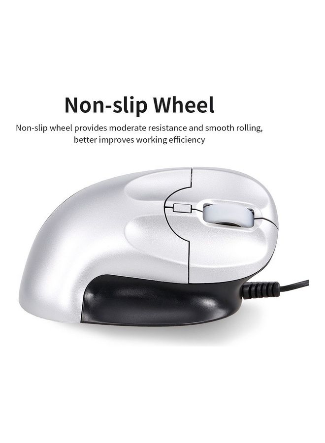 6D Wired Optical Mouse Vertical Mouse Black/Silver - Image 5