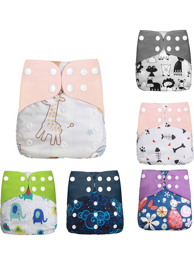 6-Piece Washable Resuable Cloth Diaper Set - Image 1