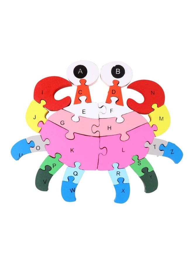 XiuWoo - Crab Shaped Creative Wooden 26 Alphabet Puzzle Set - Image 1