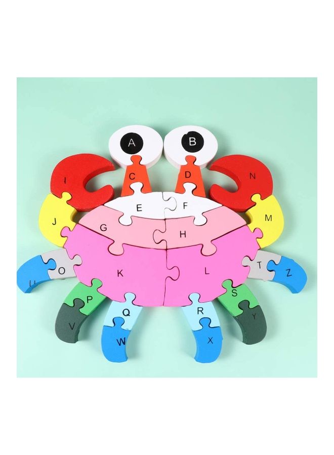 XiuWoo - Crab Shaped Creative Wooden 26 Alphabet Puzzle Set - Image 1