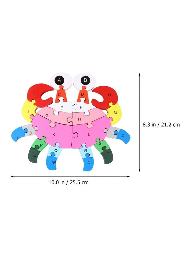 XiuWoo - Crab Shaped Creative Wooden 26 Alphabet Puzzle Set - Image 1
