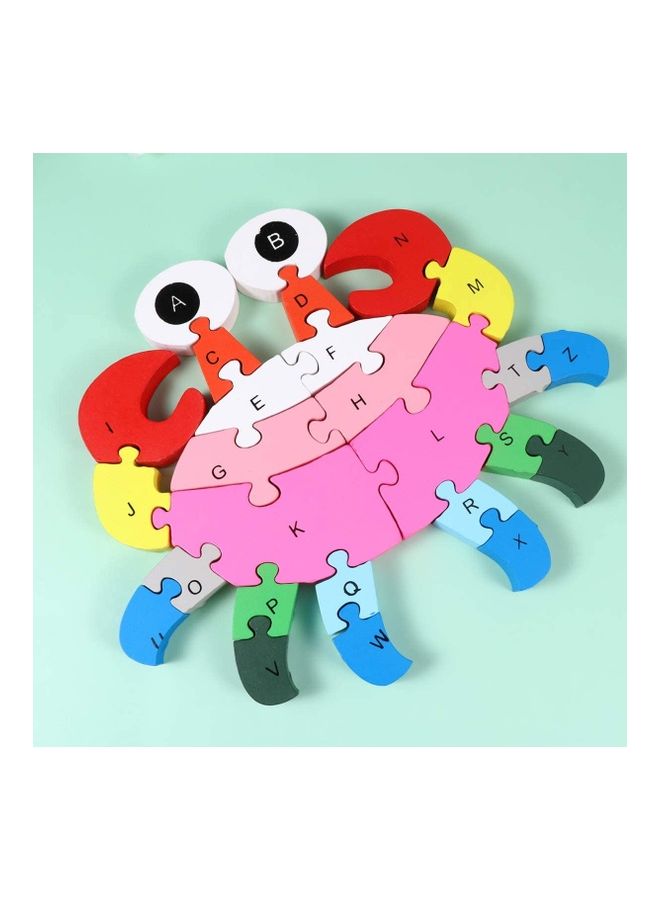 XiuWoo - Crab Shaped Creative Wooden 26 Alphabet Puzzle Set - Image 1