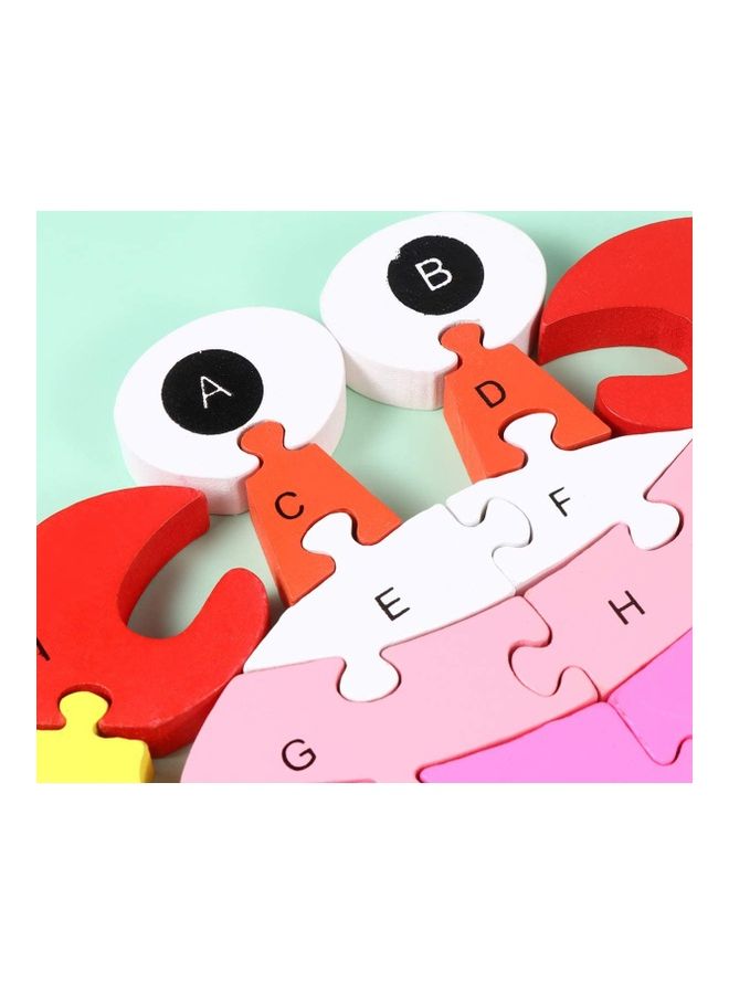 XiuWoo - Crab Shaped Creative Wooden 26 Alphabet Puzzle Set - Image 1