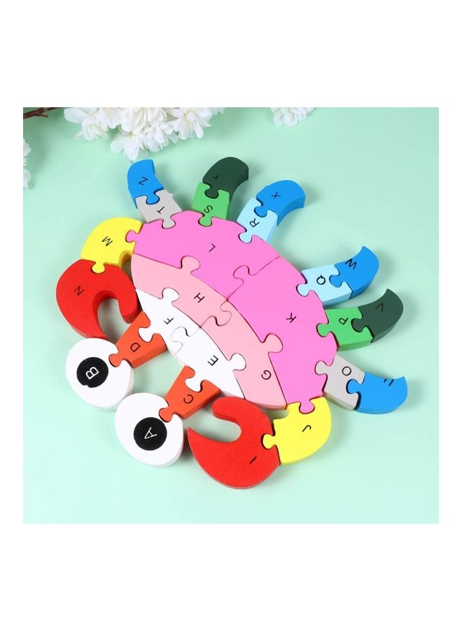 XiuWoo - Crab Shaped Creative Wooden 26 Alphabet Puzzle Set - Image 1