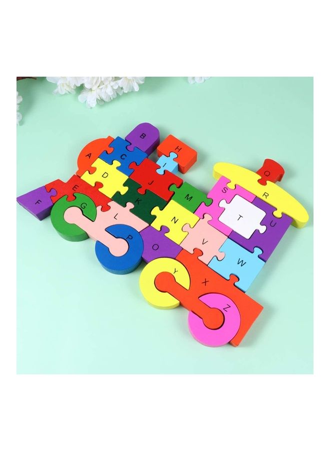 XiuWoo - Train Shaped Creative Wooden 26 Alphabet Puzzle Set - Image 1