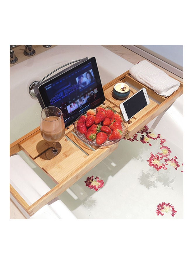 Bamboo Bathtub Caddy Tray Brown 71.5x23.0x4.5cm