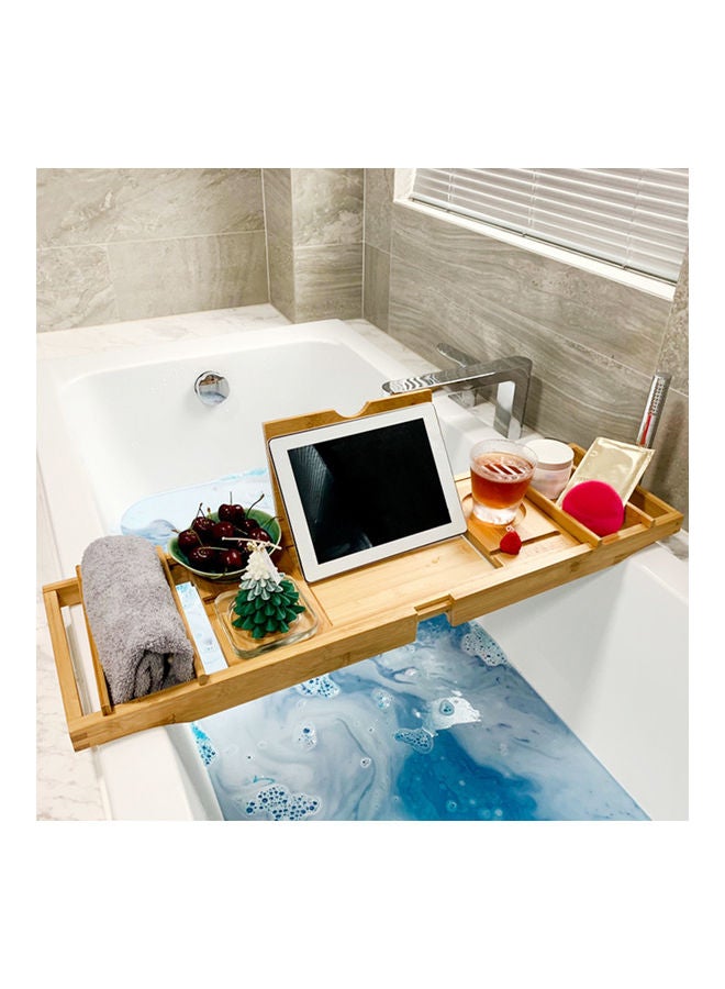 Adjustable Bamboo Caddy Tray Brown 75.0x23.0x4.5cm