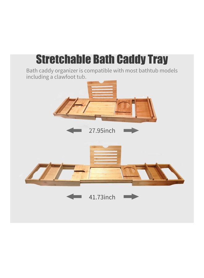 Adjustable Bamboo Caddy Tray Brown 75.0x23.0x4.5cm
