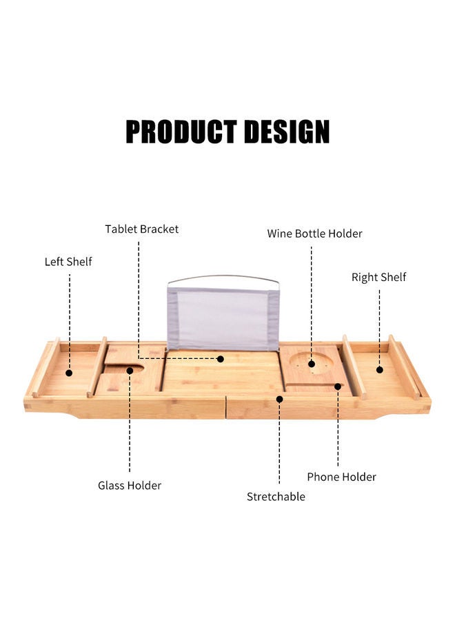 Bathtub Caddy Tray Multicolour 76.0x24.0x5.0cm