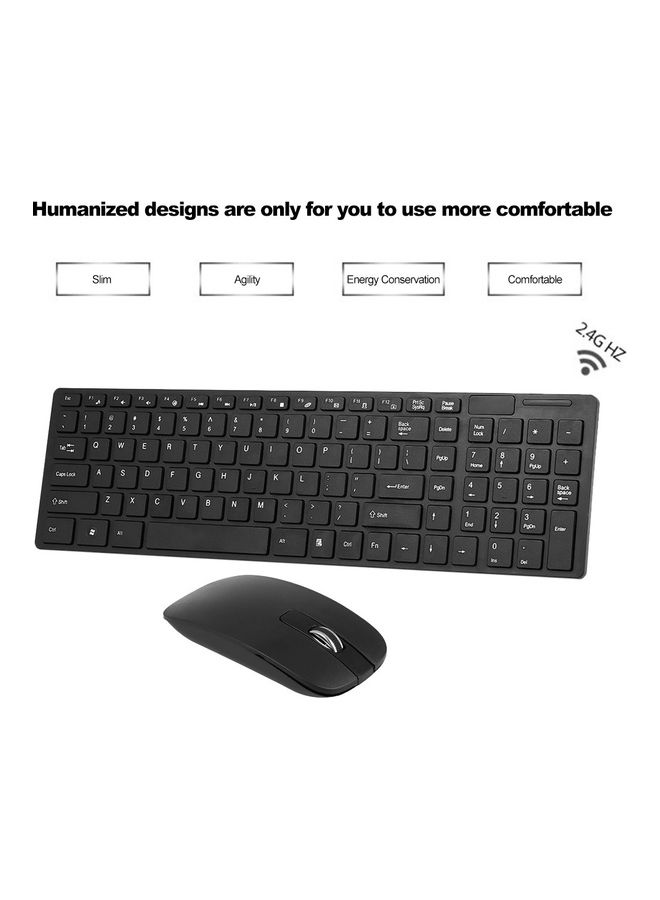 2.4G Wireless Keyboard And Mouse Combo Black - Image 2