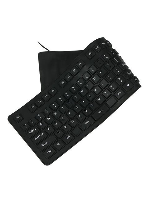 108 Key USB Silicone Flexible Keyboard Black