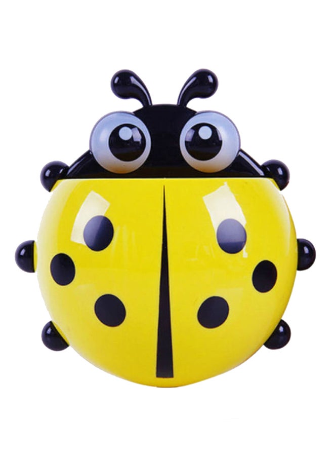 Ladybug Insect Toothbrush Holder Yellow 13.5x11cm
